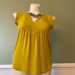 Loft Pleated Short Sleeve Top
